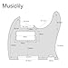 Musiclily 8 Hole Humbucker Tele Pickguard HH Scratch Plate for Fender American/Mexican Standard Telecaster Modern Style Electric Guitar, 3 Ply Black