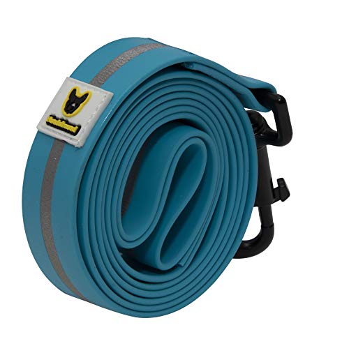 HUNDEFREUND Guinzaglio morbido per cani, 150 cm, sicuro per tutti i cani, neon luminoso (blu), resistente ai morsi, antistrappo, confortevole, facile da pulire, riflettente