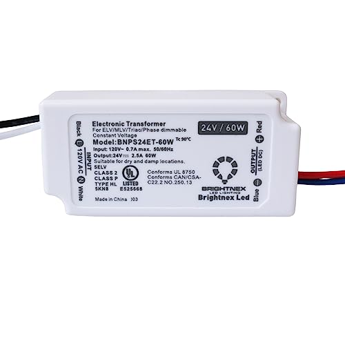 Image of LA LED Lighting 24V 60W Compact Dimmable LED Transformer - UL, cUL, FCC - Class 2, Class P - TRIAC /ELV /MLV - Constant Voltage Power Supply - 100-277V AC
