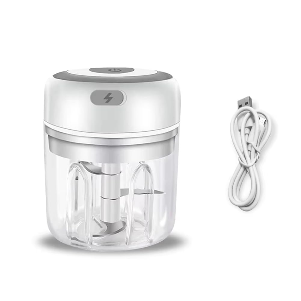 Vjsujehgy Electric Garlic Crusher - Mini Garlic Masher,Portable Meat Chopper for Kitchen,Ideal for Vegetables, Salad Preparation