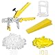 Fliesen Nivelliersystem mit Fliesenzange, 300 Stück Fliesen Abstandshalter Clips und 100 Stück Wiederverwendbare Keile Fliesen Werkzeuge Set für Steinverlegung (1/16 Zoll Fliesenkreuzer)