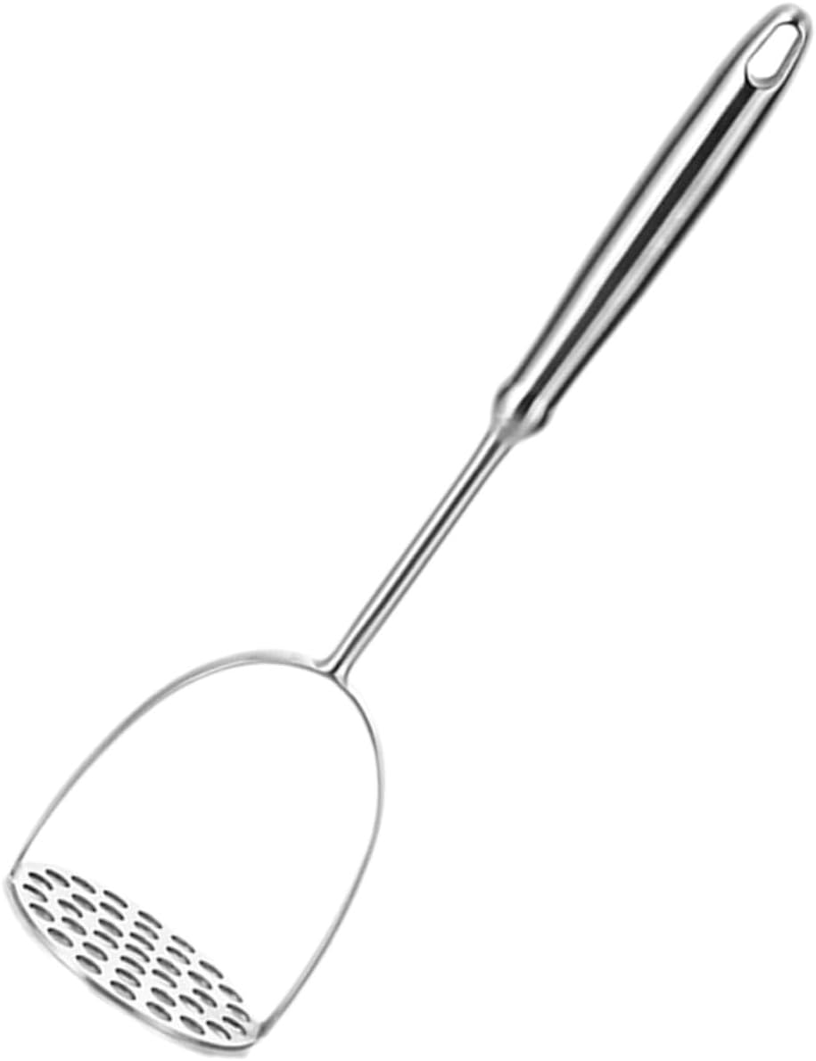 Stainless Steel Potato Masher with Ergonomic Handle Fast-press Food Pressing Tool for Potatoes Fruits Vegetables Easy to Clean Kitchen Gadget for Restaurants and Home Use