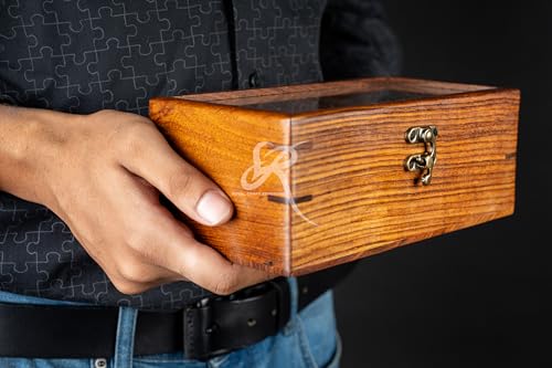 Image of Royal Craft Expertise Watch Box For Men, Wooden watch boxes, Watch case for men, Indian Rosewood Timekeeper box with hinged lid, Timepiece storage Case