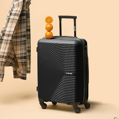 Image of Stony Brook by Nasher Miles Crescent Hard-Sided Polypropylene Cabin Luggage Black 20 Inch 55Cm Spinner Trolley Bag