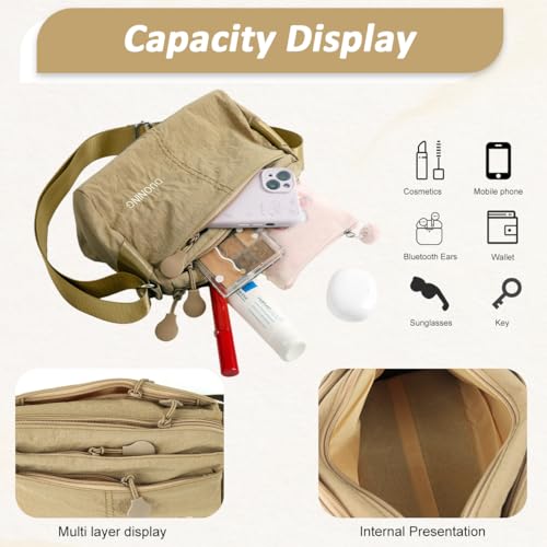 Image of PALAY Women Shoulder Handbag Roomy Multiple Pockets Bag Ladies Crossbody Purse Fashion Tote Top Handle Satchel