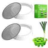 Sprouting Lids & Green Onion Regrower for Wide Mouth Mason Jars. Sprouts Growing Kit...