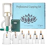 Uplife Set de 12 Ventosas Fisioterapia - Ventosaterapia Masaje de Espalda, Dolor de Espalda y Cuello, Vacumterapia Glúteos - Masajeador para Celulitis y Masaje Anticelulítico Reductor