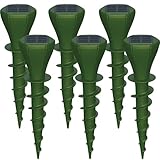 Phosooy 6 Packs Solar Mole Repellers, Gopher Deterrent Device with Vibrating Motor & Spiral Drill Ground Stake, IP65 Waterproof Lawn Garden Yard Pest Repellents Driving Away Vole Groundhog Snakes