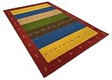 Fabriqué par WAWA Teppich Gabbeh Tapis 100 % laine - 170 x 240 cm - Vert bleu doré - Tissé à la main - Compatible avec Orient BR12