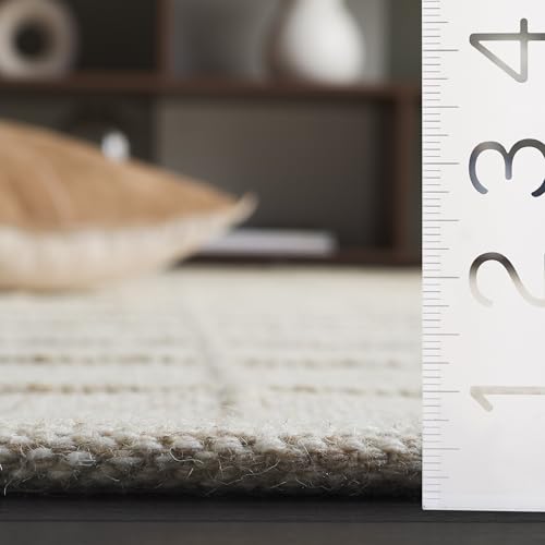 Tapete decorativo beige 183x91 cm hecho a mano en lana miniatura 6