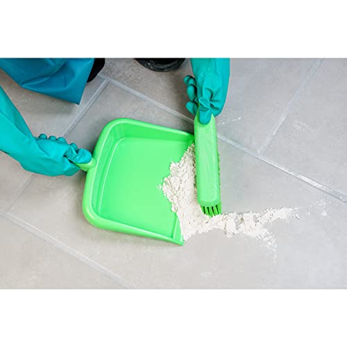 Image of SPARTA Large Handheld Dustpan with Hanging Hole, Heavy-Duty Plastic Dustpan with Wide Lip for Countertops and Surfaces, Plastic, 10 Inches, Lime, (Pack of 12)