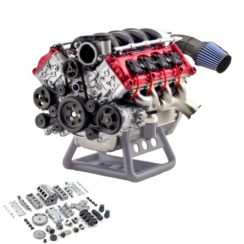 Partekavo V8 Engine Model Kit for Adults, Mini Engine Build Kit That Runs, RC Combustion Engine Model Kit, Suitable for Model Car AX90104 SCX10Ⅱ...