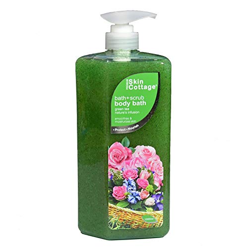 Skin Cottage Green Tea Nature’s Infusion Bath Scrub - Exfoliating Body Wash with Apricot Kernel and Jojoba Beads ( 1000 ml )-image-6