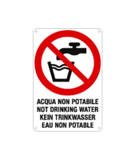 NEW CARTELLO SEGNALETICO - multilingue 'acqua non