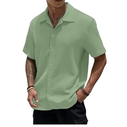 Image of COMBRAIDED Men's Slim Fit Half Sleeve Polycotton Casual Shirt - Solid Pattern, Hip Length