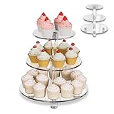 EffiQ-Rate アクリル ケーキスタンド3段 ディスプレイスタンド フィギュア 透明 アフタヌーンティー 誕生日 パーティー用 カップケーキ スイーツ マカロン デザート展示 店舗陳列 小物コスメ収納 滑り止め コンパクト 手入れ簡単