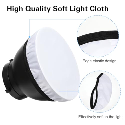 Image of 7 inch /18cm Light Diffuser,Soft Diffuser Lamp Cover White Lamp Shade Diffuser,Great for Studio Strobe Reflectors, Video Shooting (4Pcs)