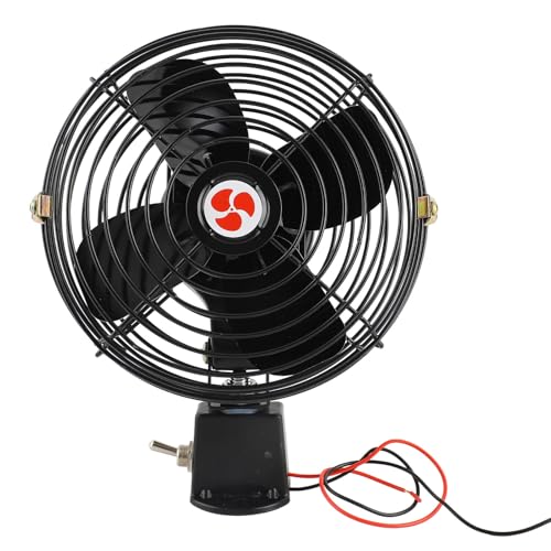 MEKOTRIN 12V RV Cooling Fan with 2 Speed Switch Heavy Duty Quiet Metal Car Fan for Truck RV Car Boat Bus(6 inch)