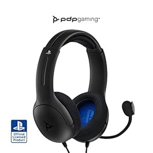 PDP Gaming LVL40 Stereo Headset met Mic for PlayStation, PS4, PS5 – PC, iPad, Mac, laptopcomputer – Noise Cancelling microfoon, Lichtgewicht, Soft Comfort On Ear Headphones, 3.5 mm jack – zwart
