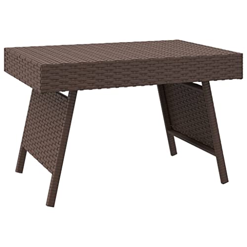 vidaXL Mesa Auxiliar Plegable ratán sintético marrón 60x40x38 cm