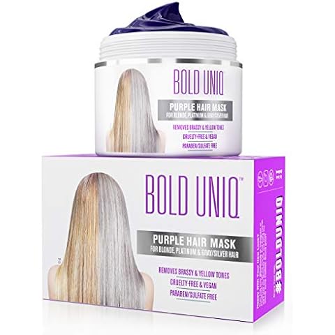 Silber Haarmaske für silbernes und blondiertes Haar - Purple Hair Mask - Farbauffrischende Masken - intensive Haarpflege für trockenes, strapaziertes und geschädigtes Haar -200 ml Cover