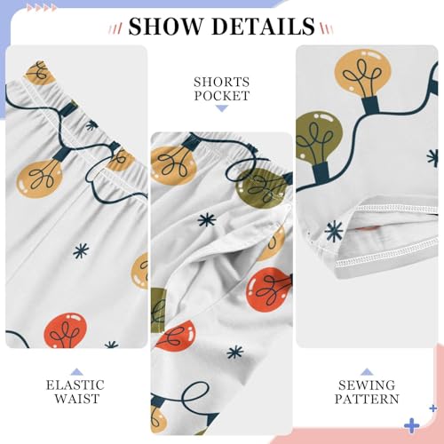 ZZXXB Christmas Light Bulb Boys Long Pants Soft Trousers Elastic Waist Kids Lounge Bottoms with Pockets S-XL4