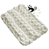 Cat Extra-Soft Kneading Mat, Handmade Breathable Cushion Bed (White, S)