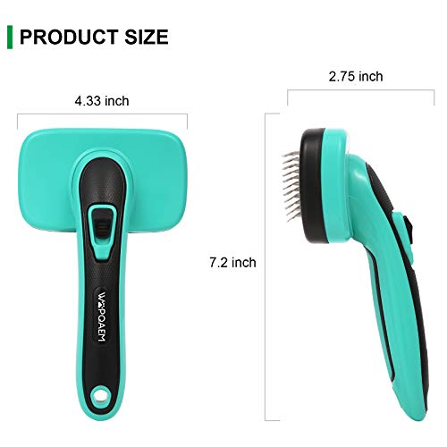 Self Cleaning Slicker Brush, Shedding And Grooming Tool For Pets, Remove Loose Hair, Fur, Undercoat, Mats, Tangled Hair, Knots For Large Medium Small Sensitive Long Or Short Hair Dogs, Cats, Rabbit #TOP3