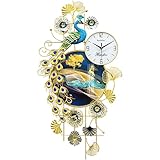 ZHAOLEI Crystal Porcelain Painting Wall Clock Chinese Style Living Room Wall Decoration Wall Watch W