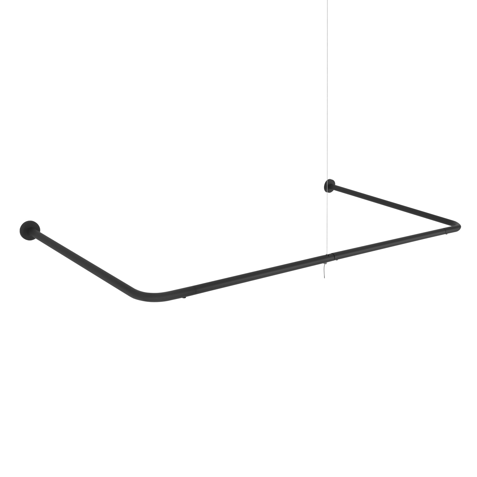 Soporte para barra de cortina de ducha en forma de U, de acero inoxidable, 150-190 cm, longitud ajustable, montaje en pared, barra de ducha telescópica, barra de ducha extensible para baño, armario