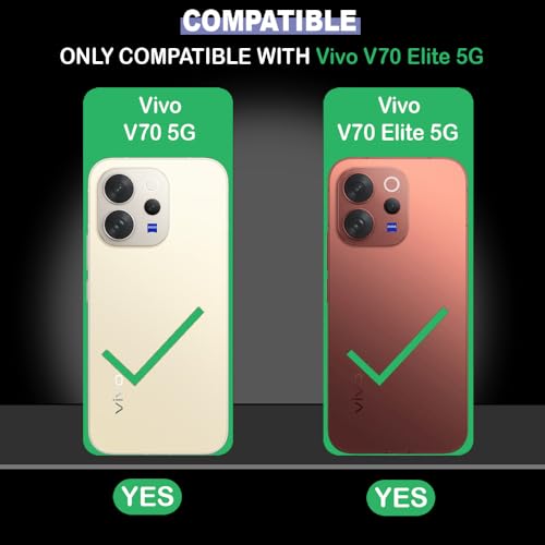 Image of Shockproof Case Compatible with Vivo V70 5G / V70 Elite 5G | Full Camera Protection | TPU Flexible Back Cover for Vivo V70 5G / V70 Elite 5G (Matte Black)