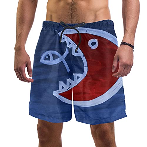 Short de bain pour homme Fish Big avec doublure en maille bleu multicolore de S à XL