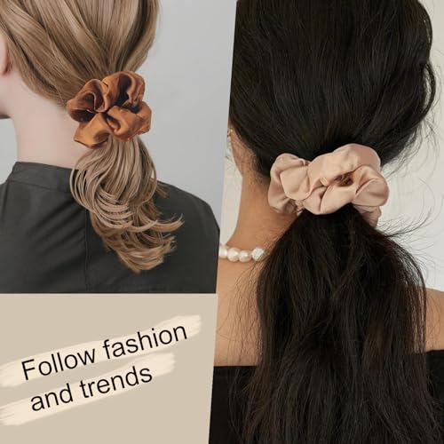Image of Hair Scrunchies for Women - Hair Ties No Damage Both for Thick Hair or Thin Hair Curl Hair No Crease Scrunchies Ponytail Holder No Hurt Your Hair