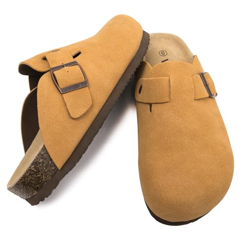 Image of Women Suede Clogs Casual Slip On Potato Mule Slippers