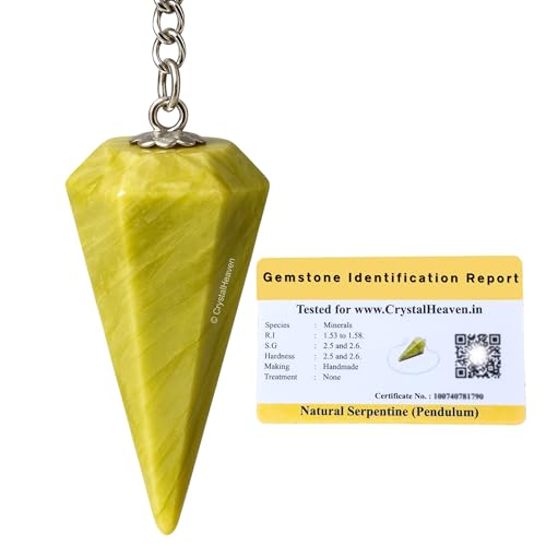 Image of Serpentine Pendulum Dowsing Tool - Natural Crystal Pendulum for Spiritual Guidance - Premium Dowser Pendulum for Accurate Divination and Energy Healing - Perfect for Energy Healing and Chakra Balancing - Handcrafted with Precision and Elegance