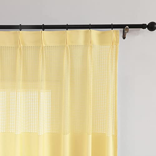 cololeaf 8ft Wide x 8ft Tall Pinch Pleated Hanging for Hospital Medical Clinic SPA Lab Cubicle Curtain Divider Privacy Screen, in Beige Yellow Customizable - Thumbnail 3