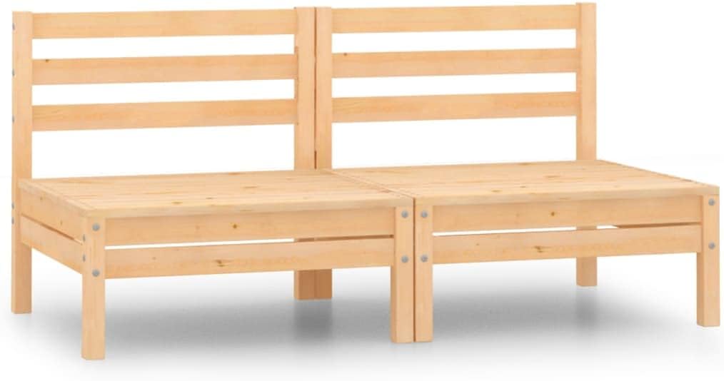 Brown Solid Pine Outdoor Loveseat 25x25x25 in Modular Balcony Furniture Weather-Resistant Matte Finish Patio Couch for Small Garden, Deck, Sunroom