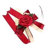 GLEAVI 結婚式用車両装飾 花柄後視鏡 ドアハンドル用 人工バラデコレーシ