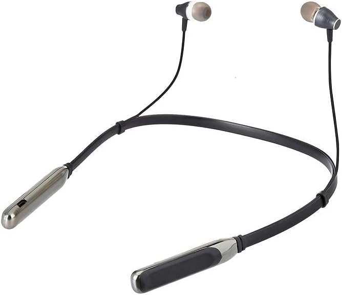 Basic Bluetooth 5.0 Neckband Earbuds, 15 Hours Playtime, Magnetic Design, Deep Bass, IPX4 Water Resistant, (AB22B025001) - Silver Black (Renewed)