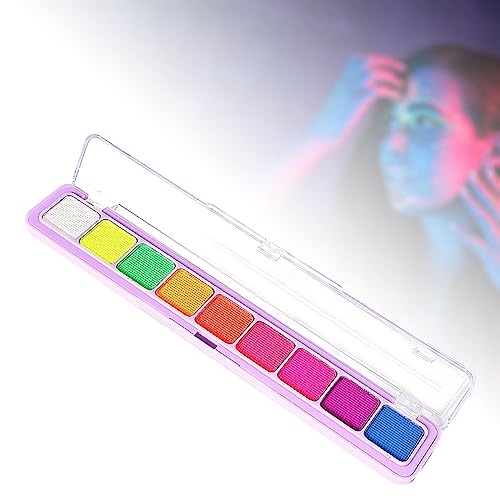 Fiocias 3x Face Body Paint Paleta de Pintura Facial Luminosa Alta Saturação Brilha No Escuro 9 Cores