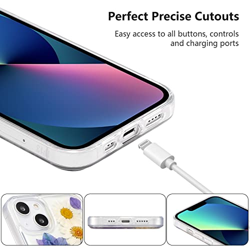Coque iPhone 15 antichoc transparente fleurs séchées violettes mince