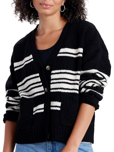 Image of UNIONBAY Women's Julianne Stripe Varsity Cardigan Sweater