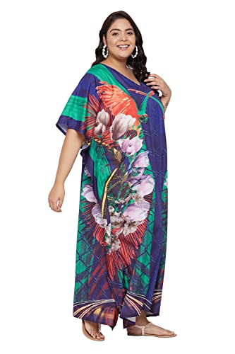 Image of Oussum Women Long Maxi Plus Size Polyester Kaftan Gown, Womens Kaftan Dresses Lounge Resort Wear, Plus Size Kaftan