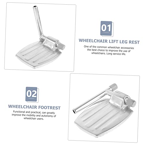 Orfofe 2Pcs Wheelchair Footrest Heavy Duty Wheelchair Walker Accessories Wheel Chairs For Elderly Footrest Pedal Leg Pad Drive Walker Parts Wheelchair Foot Rest Replacement Metal #TOP3