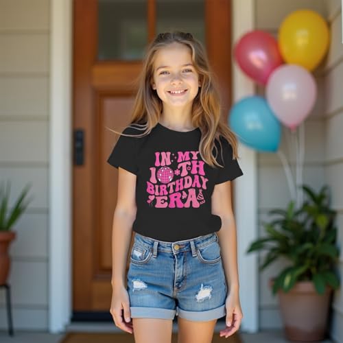 Image of in My 10th Birthday Girl Era Shirt 10 Years Old Birthday T-Shirt Tenth B-Day Party Short Sleeve Tee Tops
