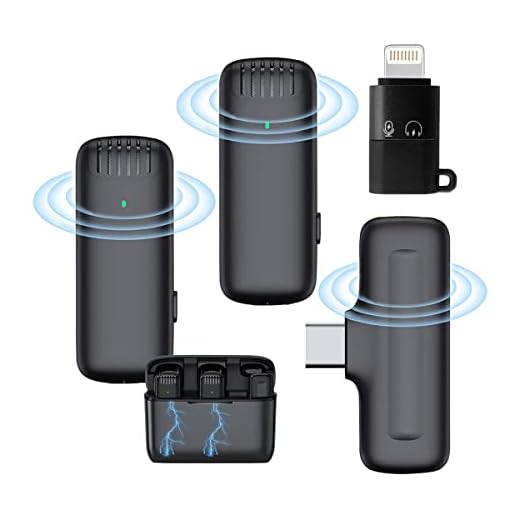 2 peças Microfone de lapela sem fio para dispositivos IOS e Android, Plug & Play, Sincronização automática, nenhum aplicativo ou bluetooth necessário，microfone de lapela plug-play de 2,4 GHz com estojo de carregamento para gravação, entrevista, Vloggers, YouTube, transmissão ao vivo do Facebook. (J13-Type C-2 peças)