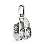 Lind Kitchen 1PCS Lifting Double Pulley Stainless Steel Heavy Duty Double Wheel Swivel Lifting Rope Pulley Block M32