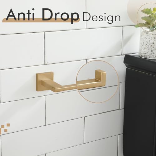 Image of KOKOSIRI Toilet Paper Holders Champagne Bronze Bathroom Tissue Roll Holder for Mega Rolls Organization and Storage, Stainless Steel Wall Mount B2006CPG
