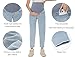 POSHGLAM Women's Maternity Jeans Over Belly Comfy Stretch Boyfriend Jeans Raw Hem Pants(Light Blue 26'', Large)