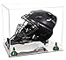 Better Display Cases Clear Acrylic Catchers Helmet Display Case with- Large Rectangle Box Clear Case Green Risers and Mirror Base 14.5